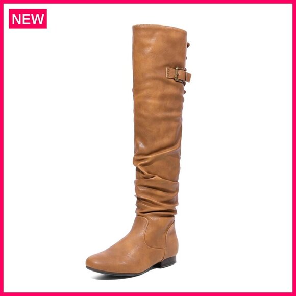 Shoes - Women's Suede Over The Knee Thigh High Winter Boots with Faux Fur Lining